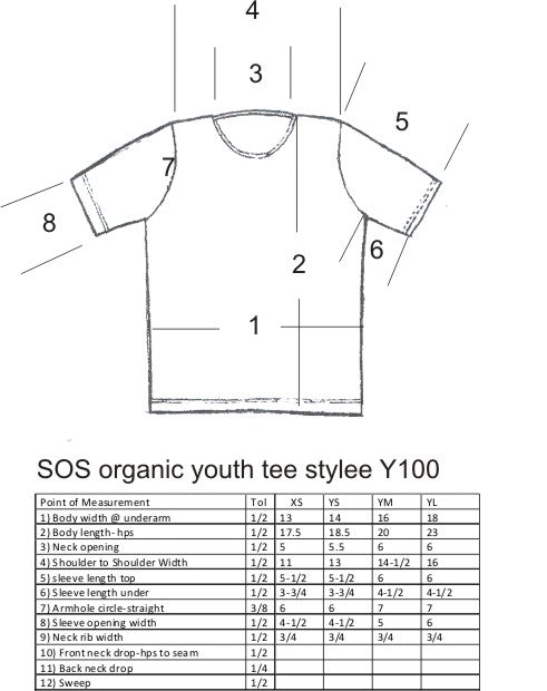 Youth Short Sleeve Organic Cotton Crew Neck