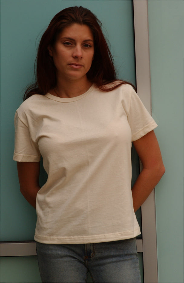 130  Ladies' Scoop Neck Organic Cotton Tee (wholesale)