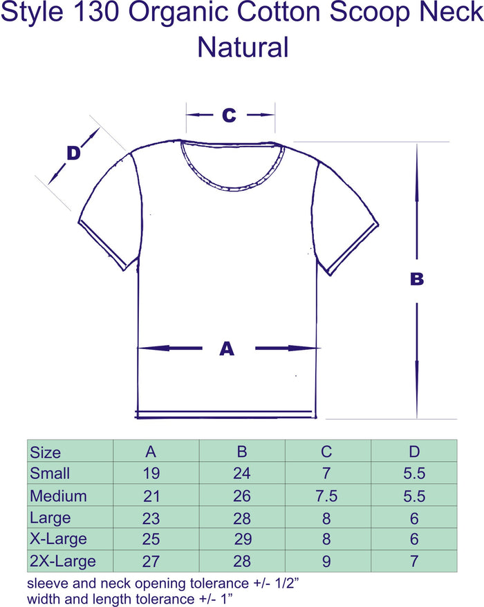 130  Ladies' Scoop Neck Organic Cotton Tee (wholesale)